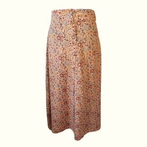 Freebird Long Floral Skirt with Vintage Style Buttons Size S